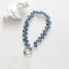 Cadena de Teléfono Móvil de Gama Alta Kc-1 con Cuentas de Fresa de Cristal, Lanyard de Teléfono Hecho a Mano con Cuentas, Cadena Corta para Muñeca, Estilo de Alta Gama para Mujer