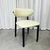 Cadeira de Jantar Italiana Branca Estilo Creme Personalizada Casa Moderna Minimalista Designer Cadeira Encosto Mesa de Jantar Cadeira Restaurante Banco