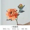 Nuevos Adornos de Flor de Peonía Pintura al Óleo Estilo Chino Arreglo Floral para Sala de Estar en Casa Decoración de Entrada Peonía Antigua Color Otoño Flores Artificiales