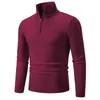 Amazon venta al por mayor transfronteriza otoño e invierno suéter para hombre suéter talla europea moda color liso suéter de media cremallera polo