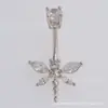 Novo Piercing de Umbigo com Zircônia Incrustada de Cobre, Piercing de Umbigo Borboleta, Piercing de Umbigo Urso, Joias de Piercing em Aço Inoxidável