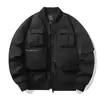 Chaqueta de Béisbol Retro Americana para Hombre Chaqueta de Piloto Chaqueta de Trabajo Funcional con Múltiples Bolsillos Chaqueta Impermeable a Prueba de Viento