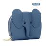 Cartera con cremallera de elefante personalizada creativa INS tarjetero tipo acordeón de cuero genuino gran capacidad tarjetero para tarjetas de identificación color sólido múltiples tarjetas