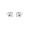 Pendientes Colgantes Exquisitos de Flor de Perla de Circonita de Aguja Plateada, Pendientes Dulces Elegantes de Nicho, Pendientes de Lujo Ligero de Gama Alta para Mujer