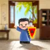 Escola dos Três Temperamentos de Xun Ge Caixa Surpresa Desenho Animado Figura de Resina Decoração de Mesa de Estudante Loja Cultural e Criativa Presente para Professor