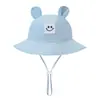 Nuevo Sombrero de Pescador de Cubo para Bebé Estilo Europeo y Americano Malla Color Sólido Orejas de Conejo Sombrero para el Sol Transfronterizo Tume 3-12m