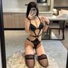Lencería Sexy Atuendo de Sirvienta Cadena Sm Bondage Bondage Sexy No Necesita Quitarse Uniforme de Cuero Tentación Cosplay