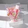 Ramo pequeño de ganchillo hecho a mano transfronterizo en una caja de regalo transparente, flores eternas artificiales, San Valentín, temporada de graduación, regalo para el Día del Maestro