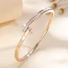 Pulsera de Moda Ligera de Lujo para Mujer Estilo Coreano, Más Vendida Transfronteriza, con Incrustaciones Completas de Circonitas, Pulsera Elegante Sencilla y de Gama Alta