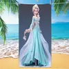 Toalla de baño de dibujos animados para niños transfronteriza de Amazon para vacaciones en la playa, toalla de playa absorbente de fibra ultrafina Frozen, personalizable