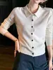 Cárdigan de Seda y Lana de Alta Gama Otoño/Invierno para Mujer, Versátil y Adelgazante Top Exterior de Lana con Cuello Polo