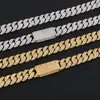 Accesorios de Cadena Cubana de Burbujas de 12 mm Transfronterizos Europeos y Americanos con Cierre de Pinza Pulsera de Circonita Joyería Hip-Hop Personalización