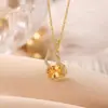 Colgante de Citrino Chapado en Oro de Plata de Ley S925 Yiluyin Nuevo Estilo Chino Calabaza Personalidad Elegante Temperamento Versátil Colgante de Plata