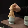 Juego de Matcha Cerámico con Patrón de Olas Japonesas, Tazón de Matcha con Pico Puntiagudo, Soporte para Batidor de Té, Batidor de Té de 100 Púas, Revendedor de Matcha