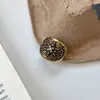 Anillo de Estrella de Ocho Puntas Microincrustado Estilo Retro Europeo y Americano para Mujer, Elegante y Moderno, Anillo Abierto Ajustable Versátil para Mujer