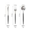Galvanoplastia Anti-Desbotamento Design de Cabo Redondo Preto e Prata Talheres Ocidentais de Aço Inoxidável 304 Faca, Garfo, Colher e Hashis Portugueses