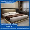 Italiano Normcore Couro de Vaca de Primeira Camada Arte Cama de Couro Suspensa Moderna Simples Cama de Casamento Luxo Acessível Quarto Principal Comprimento de Borda Dupla