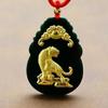Guan Yu Jade Hetian Natural con Incrustaciones de Oro Colgante de Jade Negro Colgante Signos del Zodíaco Chino Transmisión en Vivo Dropshipping S2010101