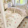Temporada de regreso a clases juego de ropa de cama de seis piezas de algodón puro para dormitorio, juego de tres piezas, sábana 100% algodón, funda de edredón, protector de colchón