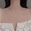 Collar Colgante Redondo con Letra de Plata S925 Jufeng Estilo Nuevo Pieza Redonda con Diamante Cadena para Clavícula Collar Redondo de Zirconia a la Moda Y355