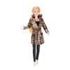 E-commerce Transfronteiriço Vestido para Boneca Barbie de 11 Polegadas 30cm Roupa Externa Pequena e Cheirosa Roupa Externa de Lã Calça de Couro Pronta para Venda