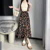 Varios Colores y Estampados, Falda de Gasa Fruncida, Delantal de Una Pieza, Falda de Hada Protectora del Sol, Falda Floral de Longitud Media