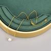 L162 Retro Europeu e Americano Moda Pequena Pérola Elegante 18K Colar de Ouro Simples Cadeia de Clavícula Galvanizada Simples das Mulheres