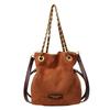 Bolso para Mujer Bolso Pequeño Bolso de Mano con Cadena 2025 Nuevo Bolso Cubo de Gamuza Bolso de Hombro Cruzado Simple y Versátil