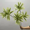 Planta Verde Artificial para Paisajismo Lirio de Tallo Largo Bambú con Tacto Realista, Hojas Falsas Bambú de la Suerte con Borde Dorado para Decoración de Arreglos Florales de Sala de Estar en Casa Hojas
