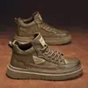 Zapatos para Hombre Botas 2025 Nuevo Otoño Caña Alta Retro Británico Moda Casual Zapatos de Piel para Hombre Zapatos de Suela Gruesa que Aumentan la Altura