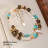 Colar de Pérolas NALA Novo Estilo Chinês para Mulheres, Corrente para Clavícula de Luxo Leve de Alta Qualidade, Acessório de Corrente para Suéter com Design de Nicho
