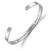 Pulseira de aço titânio nova transfronteiriça MOM PAI FILHO FILHA pulseira de anel de aço inoxidável aberta com gravação em forma de C