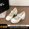 Sapatos Mary Jane estilo francês, sapatilhas de salto grosso para mulheres, nova coleção primavera/outono 2026, sapatos de salto alto com bico fino, estilo princesa, sola grossa, perfeitos com vestidos