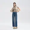 Pantalones Vaqueros Retro de Cuatro Estaciones para Mujer 2026 con Tejido Elástico en Cuatro Direcciones, Lavado de Alta Resistencia, Pantalones Rectos Adelgazantes y que Alargan la Figura