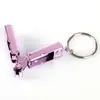 Mini Cortaúñas Plegable de Acero Inoxidable Set Portátil Cortaúñas con Tapa abatible y Llavero