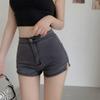 Faldas de mezclilla de talla grande para chicas gorditas, delgadas de verano, de cintura alta, adelgazantes, combinables con todo, falda retro, largo medio, falda con abertura en la cadera