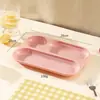 Plato de cena de plástico PP de grado alimenticio, charola de cantina engrosada, plato de almuerzo, plato para el hogar, plato dividido para comida rápida para niños