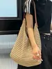 Bolsa de Ombro de Algodão Tecido Grande Capacidade Verão 2025 para Axila Feminina Vazada para Férias na Praia Viagem