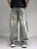 Jeans Vintage Versátiles Cómodos Transpirables Modernos Rasgados de Verano de Corte Holgado Lavados y Desgastados