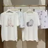 Gp pijamas sem etiqueta macio fofo sorvete animais marinhos gola redonda manga curta calções conjunto de pijamas loungewear feminino