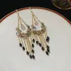 Brincos de Borla Gota d'Água Agulha de Prata, Brincos de Temperamento Nicho Estilo Étnico, Brincos Versáteis Elegantes de Luxo Leve