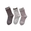 Calcetines florales lindos para mujer, calcetines de media pantorrilla para primavera y otoño, calcetines apilados sin costuras estilo Kekeli, calcetines largos de encaje con lazo vintage