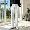 Pantalones Casuales Simples Cómodos Estilo Academia Verano Negro Elegantes Ajustados Rectos Pantalones de Traje de Negocios para Hombre Modernos