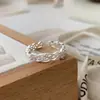 Anel Fino Vazado Renda Padrão Videira Prata Esterlina s925 Anel de Empilhar com Diamante Embutido Nicho Francês Anel que Faz os Dedos Parecerem Pequenos