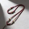 Collar con Colgante de Cera de Abeja de Gama Alta Cordón Dorado Tejido a Mano Cuerda Pura Trenzada Jade Ajustable