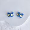 Accesorios de joyería de aleación con pintura y agujero recto con cuentas de gato monstruo, divertidos y bonitos para niños