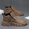 Zapatos para Hombre 2026 Otoño Nuevo Estilo Zapatos de Cuero Martin de Caña Alta Zapatos Deportivos Casuales de Moda Slip-on Zapatos de Seguridad para el Trabajo Hombre