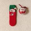 Calcetines de terciopelo de coral navideños lindo colgante decorativo regalo dibujos animados para dormir calcetines de longitud media al tobillo empaque Empaque de Bola