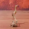 Adornos Creativos de Grulla Sólida de Latón Puro Antiguo Tortuga Rana Mascota de Té Pie de Mano Artesanía de Cobre Antiguo Microtallada