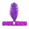 Tiara de lantejoulas de pelo de avestruz exclusiva transfronteiriça, diadema de pena de diamante, cocar de pena indiano, atacado, multicolor